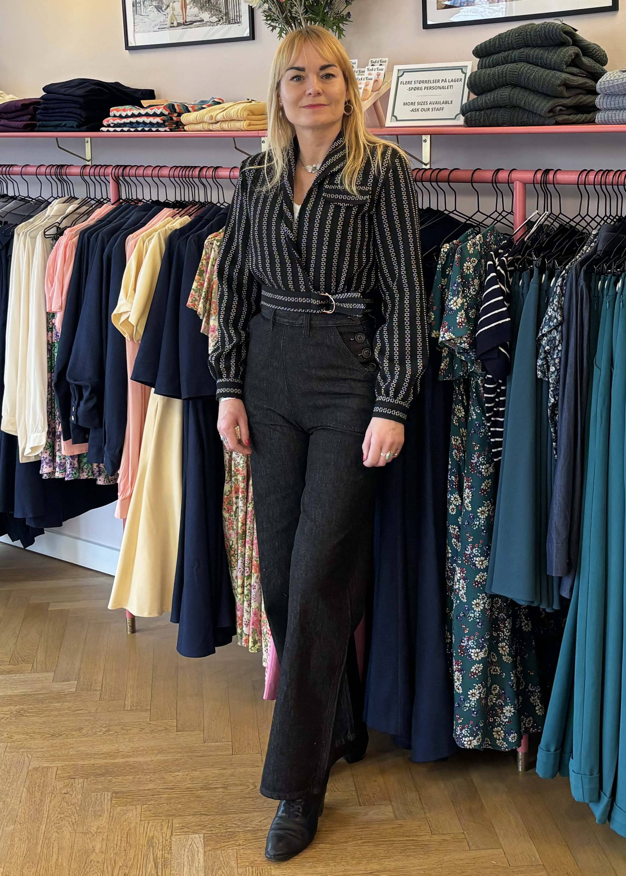 1940's button jeans - sort denim Bukser Freddies of Pinewood