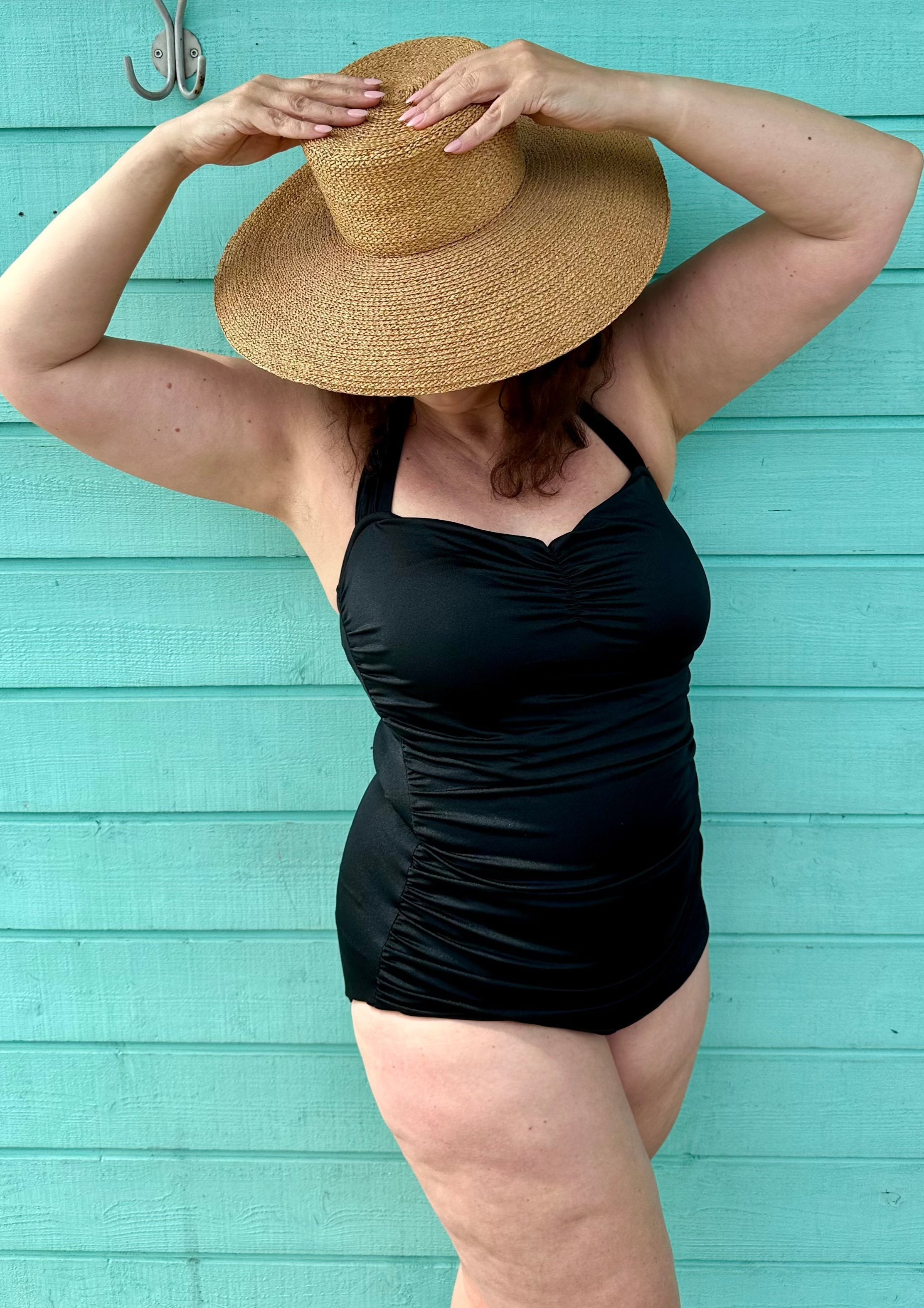 1950'er stil badedragt i sort toej Esther Williams