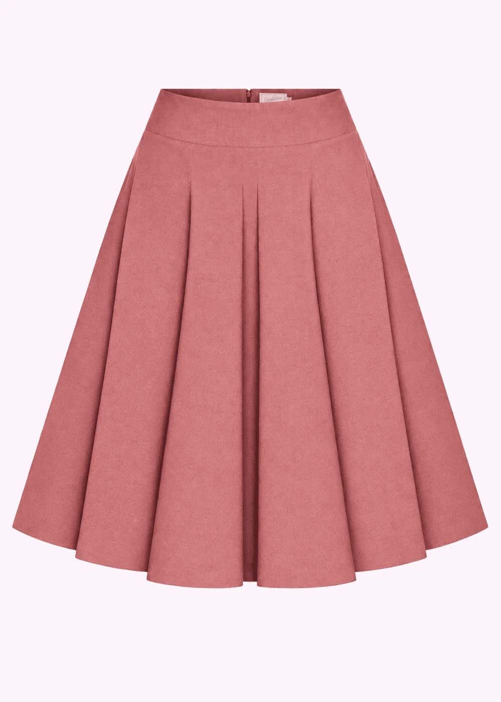 1950'er stils swingnederdel - rose linen look swing nederdel Daisy Dapper