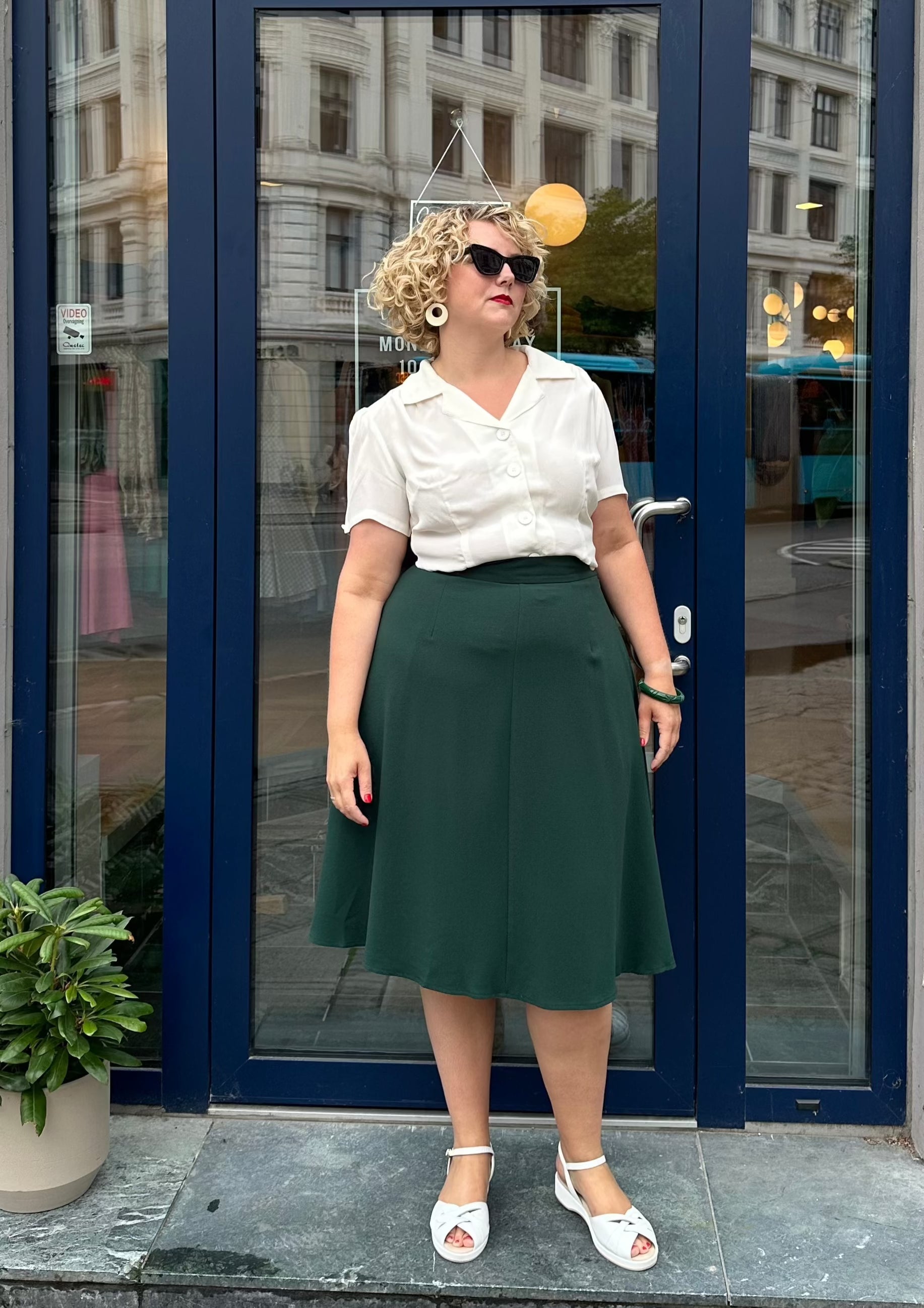 Classic A-line nederdel - mørk grøn