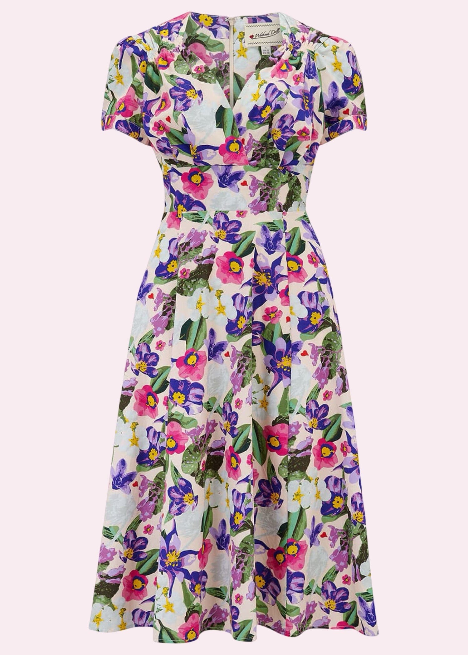 Ava sweetheart kjole i tropical blomster mønster aline kjole Weekend Doll