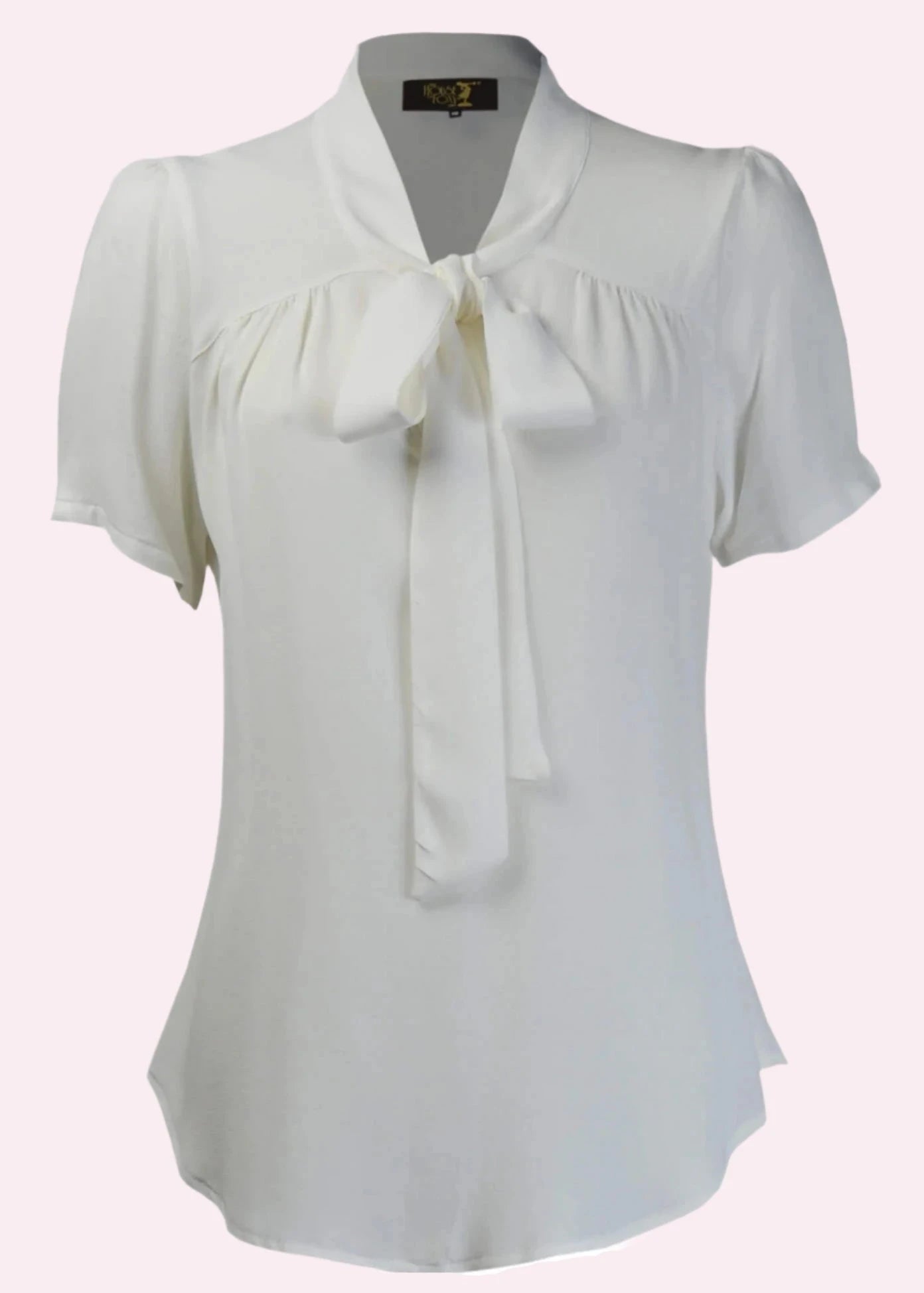 Beau blouse top i hvid kortærmet skjorte House of Foxy