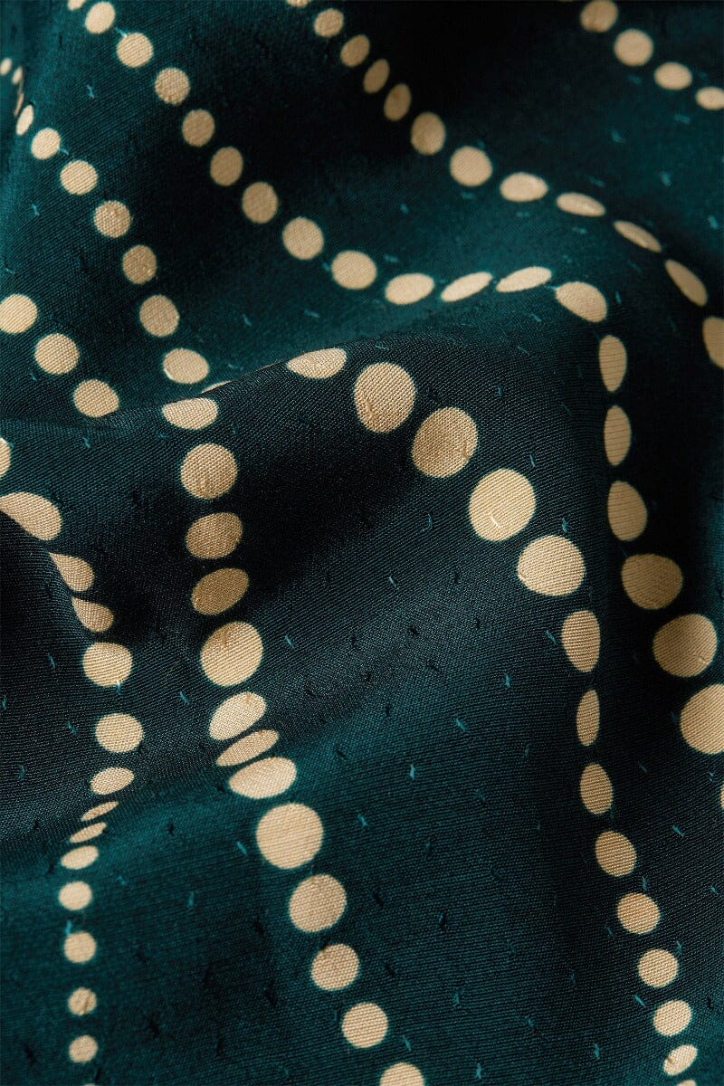 Bella skjorte i mørkegrøn med prikket bølgemønster top King Louie