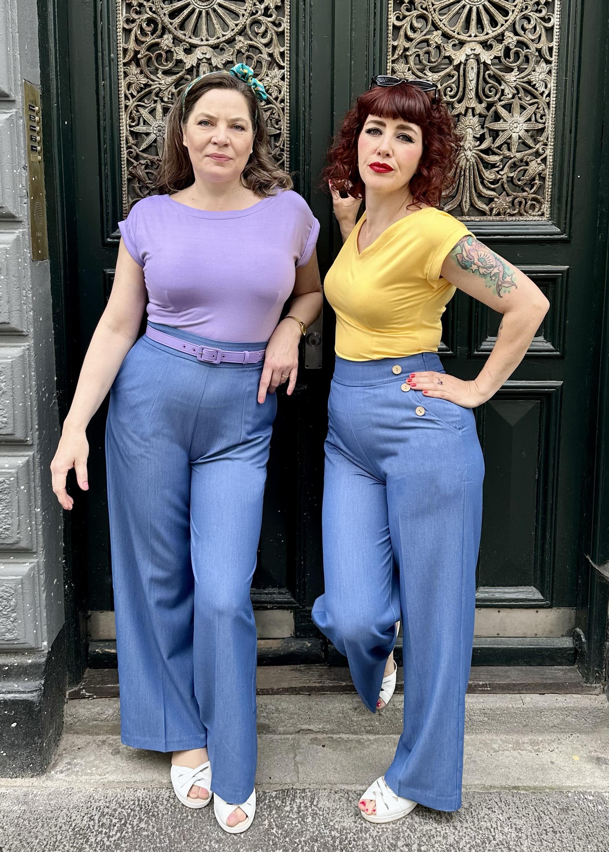 Billie højtaljede bukser i denimblå bukser Daisy Dapper