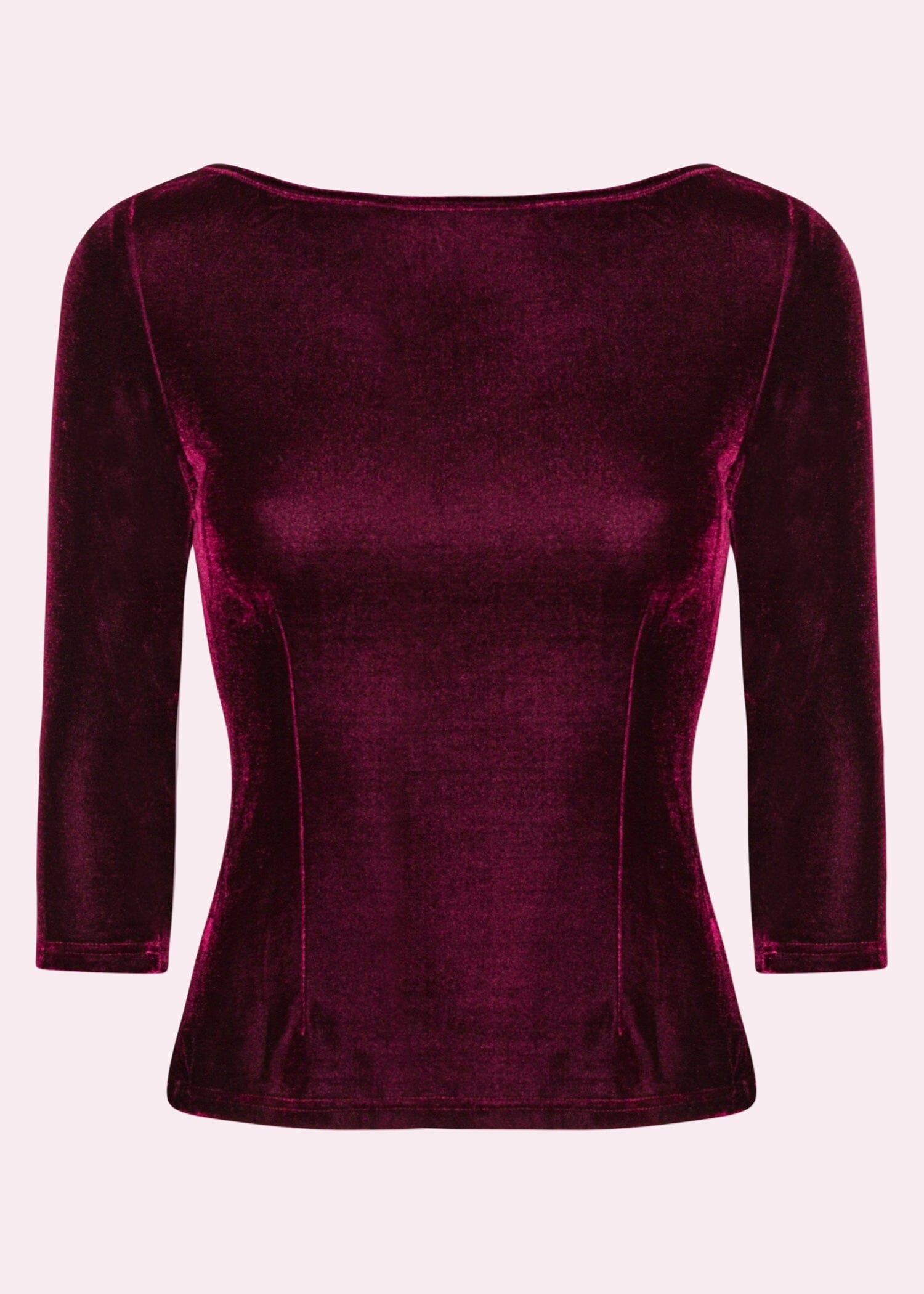 Boatneck vendbar top i bordeaux velour jersey top Daisy Dapper
