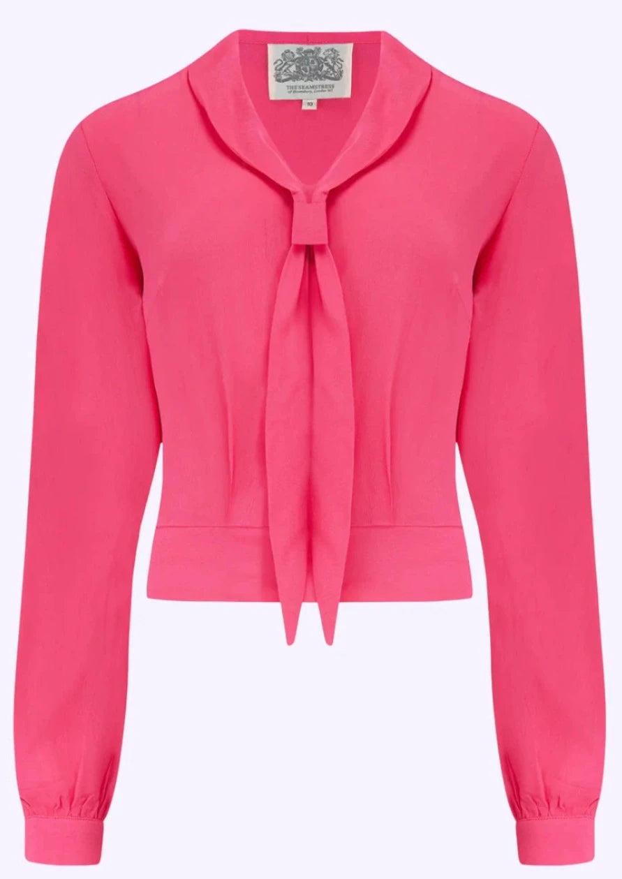 Bonnie langærmet skjorte i sailor stil i pink tøj Seamstress Of Bloomsbury