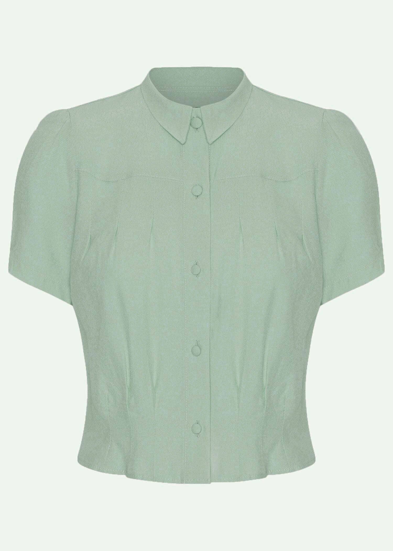 Bonnie skjorte i lyse grøn kortærmet skjorte House Of Foxy