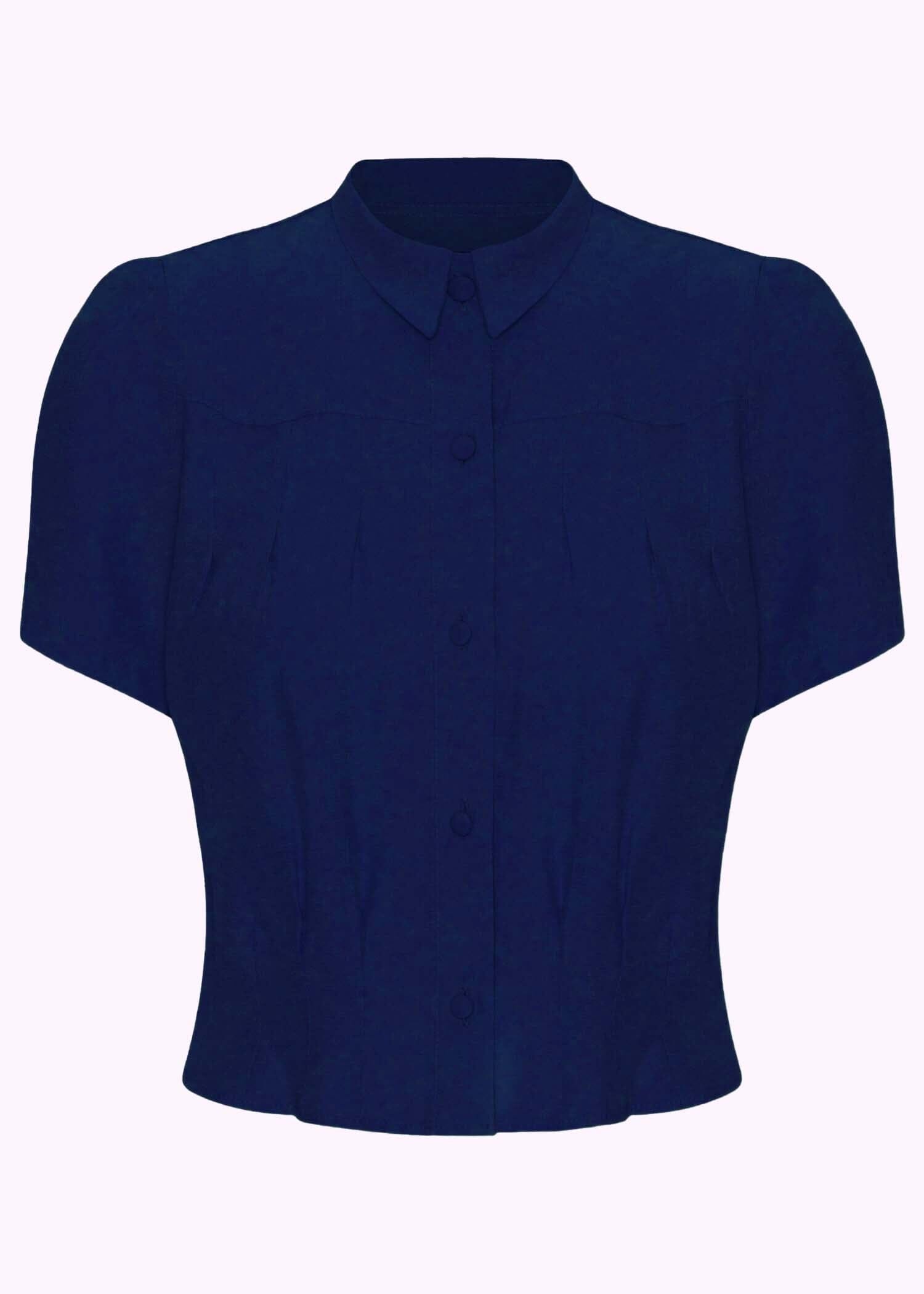 Bonnie skjorte i navy kortærmet skjorte House of Foxy