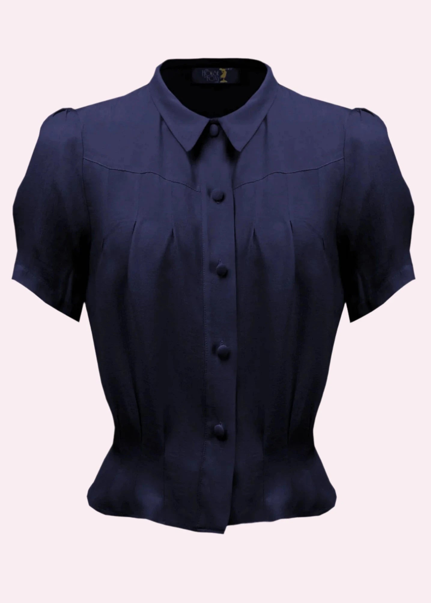 Bonnie skjorte i navy kortærmet skjorte House of Foxy