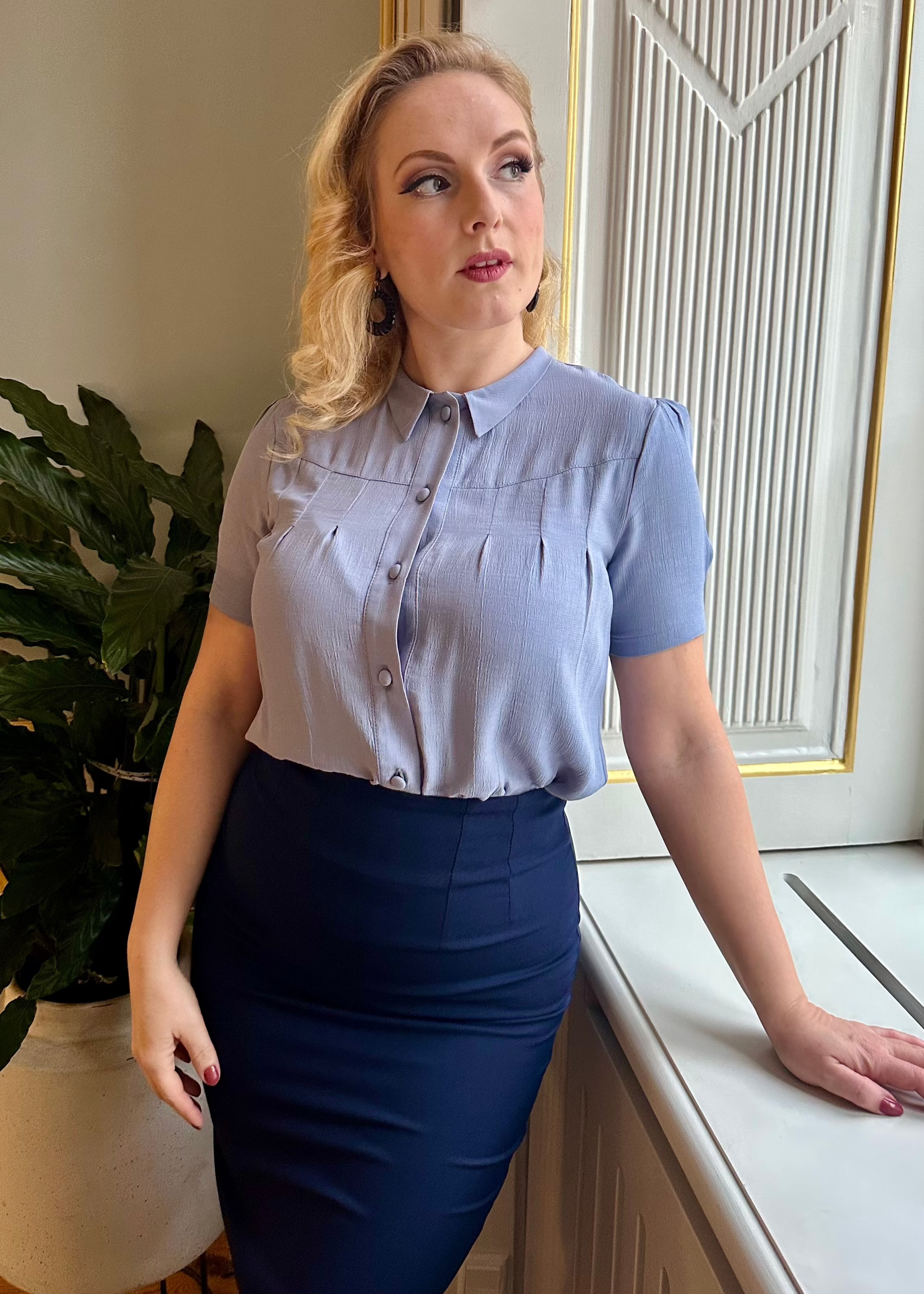 Bonnie skjorte i syren kortærmet skjorte House of Foxy