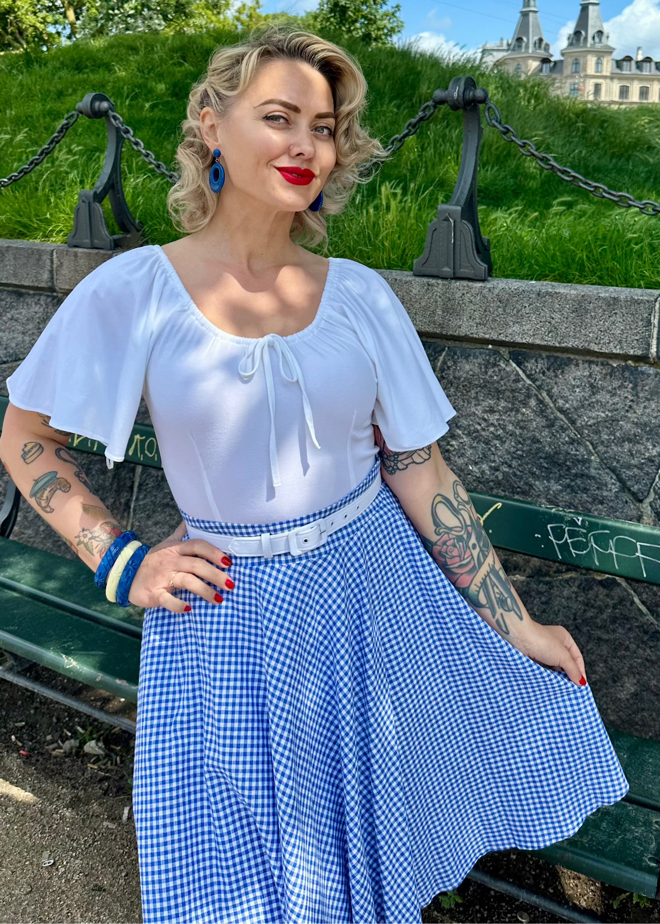 Butterfly top i råhvid jersey top Daisy Dapper