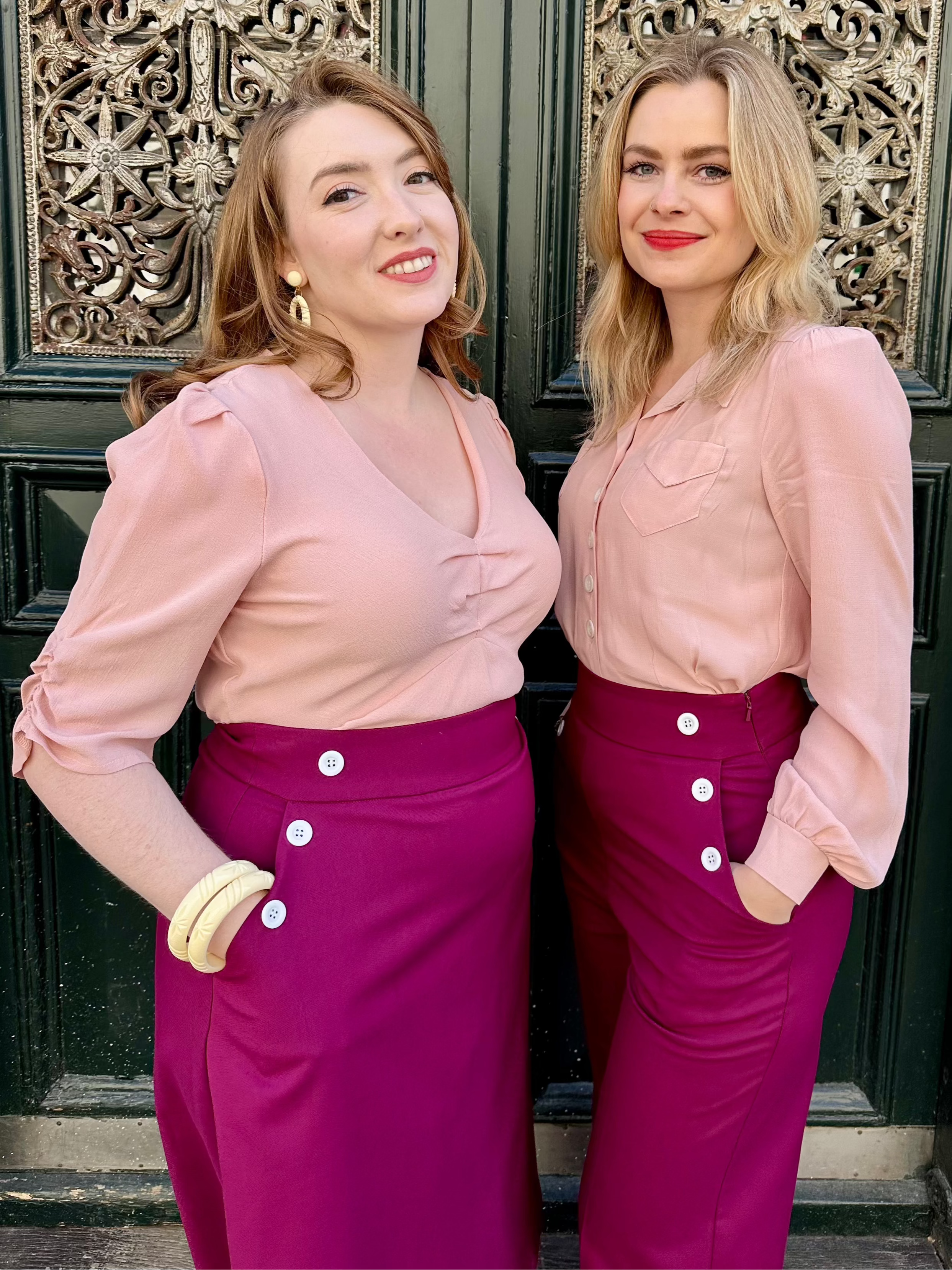 Celia bluse i blush langærmet skjorte House of Foxy