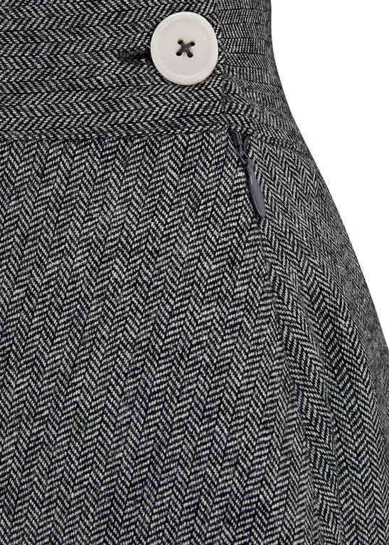 Classic A-line nederdel i grå uldblanding nederdel Weekend Doll