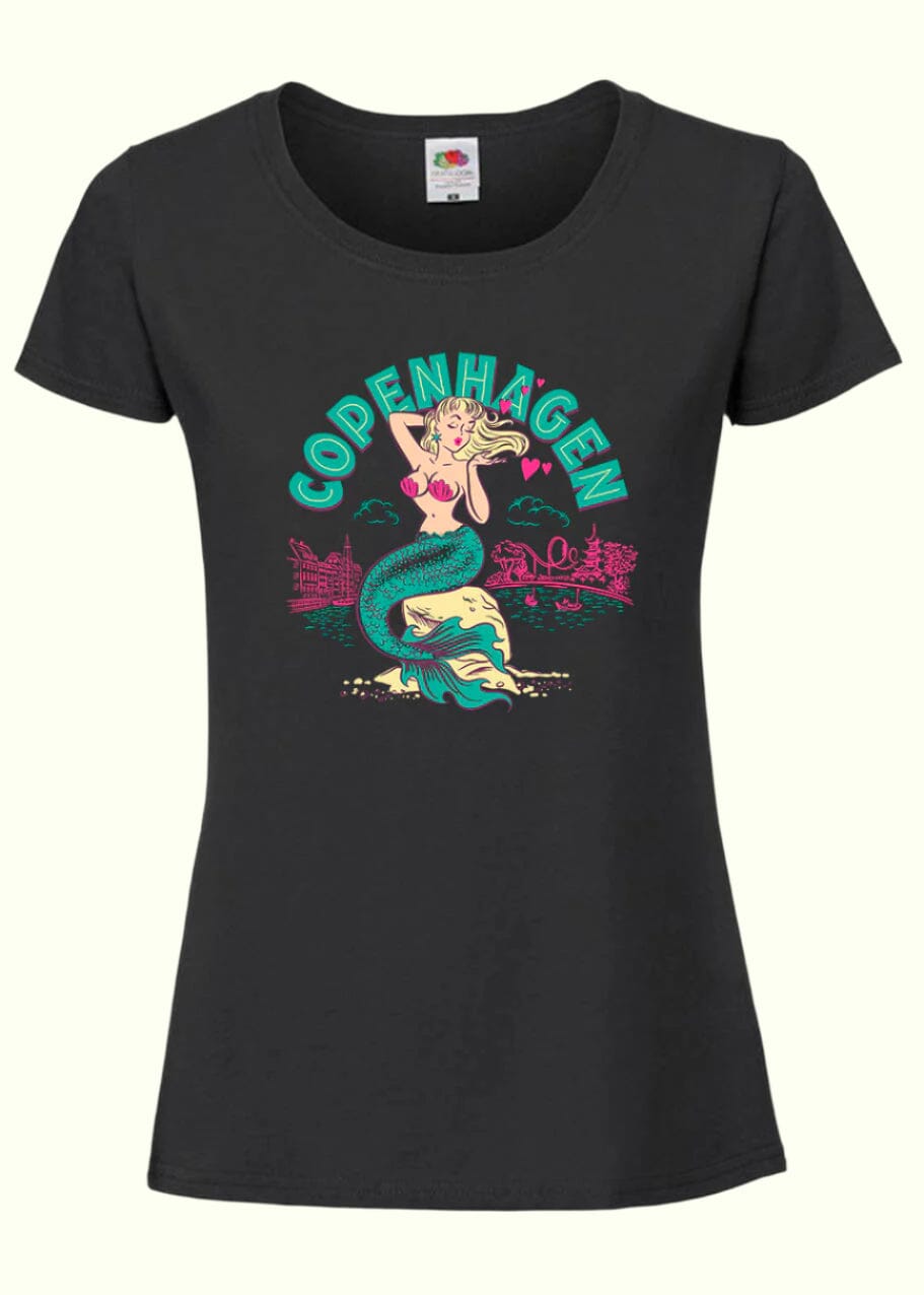 "Copenhagen" T-shirt i 1950'er stil i sort tshirt Rock It Rosie