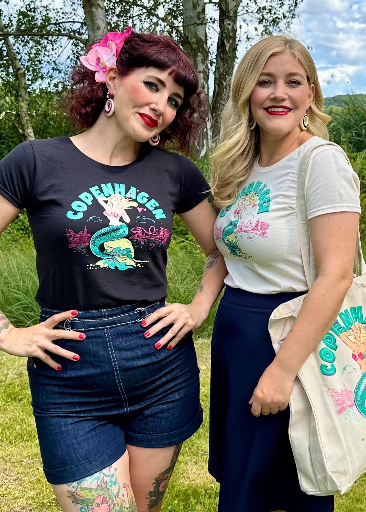 "Copenhagen" T-shirt i 1950'er stil i sort tshirt Rock It Rosie