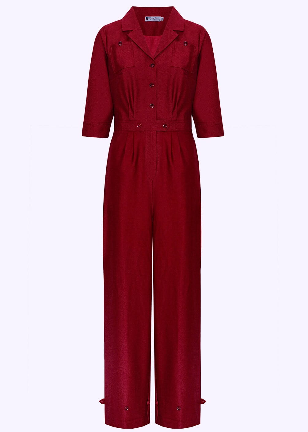 Daisy Dapper: Buksedragt med 3/4 lange ærmer i bordeaux toej Daisy Dapper