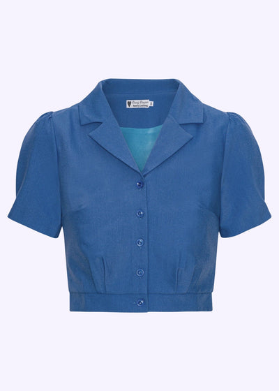 Daisy kortærmet skjorte i azurblå tøj Daisy Dapper 
