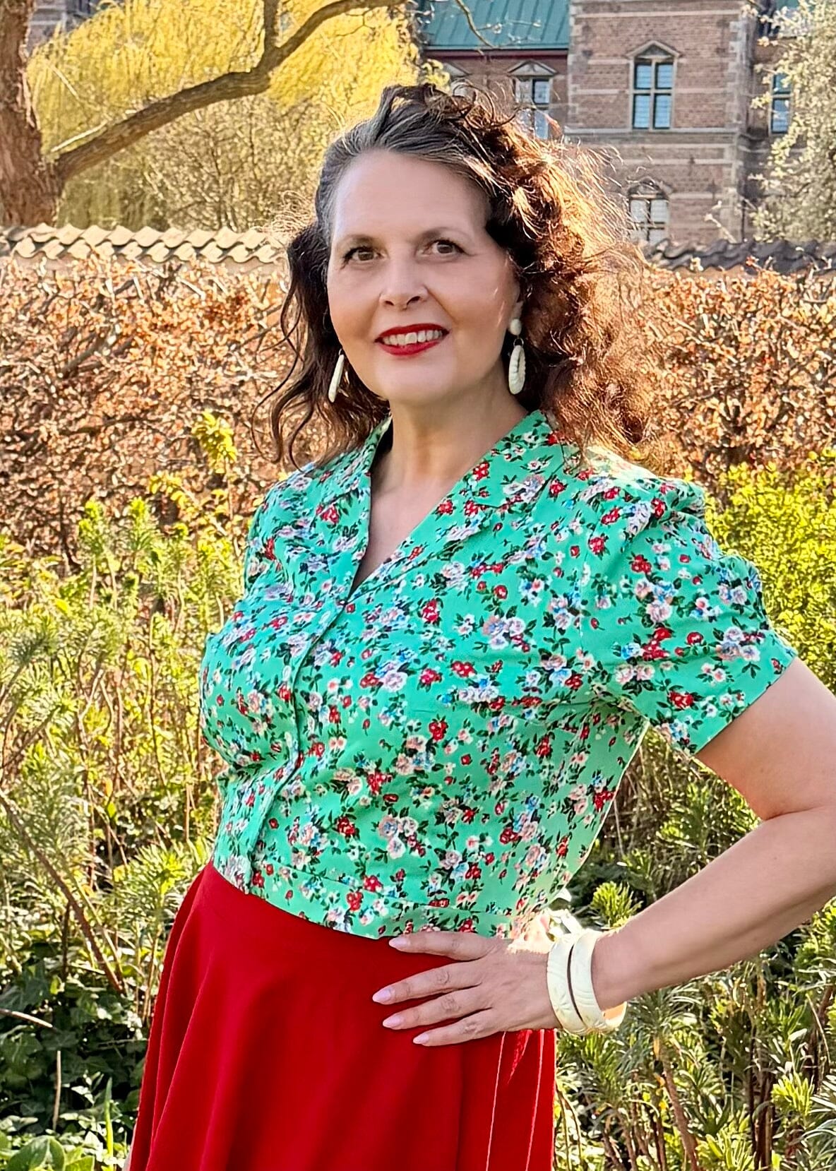 Daisy kortærmet skjorte - mint flower kortærmet skjorte Daisy Dapper
