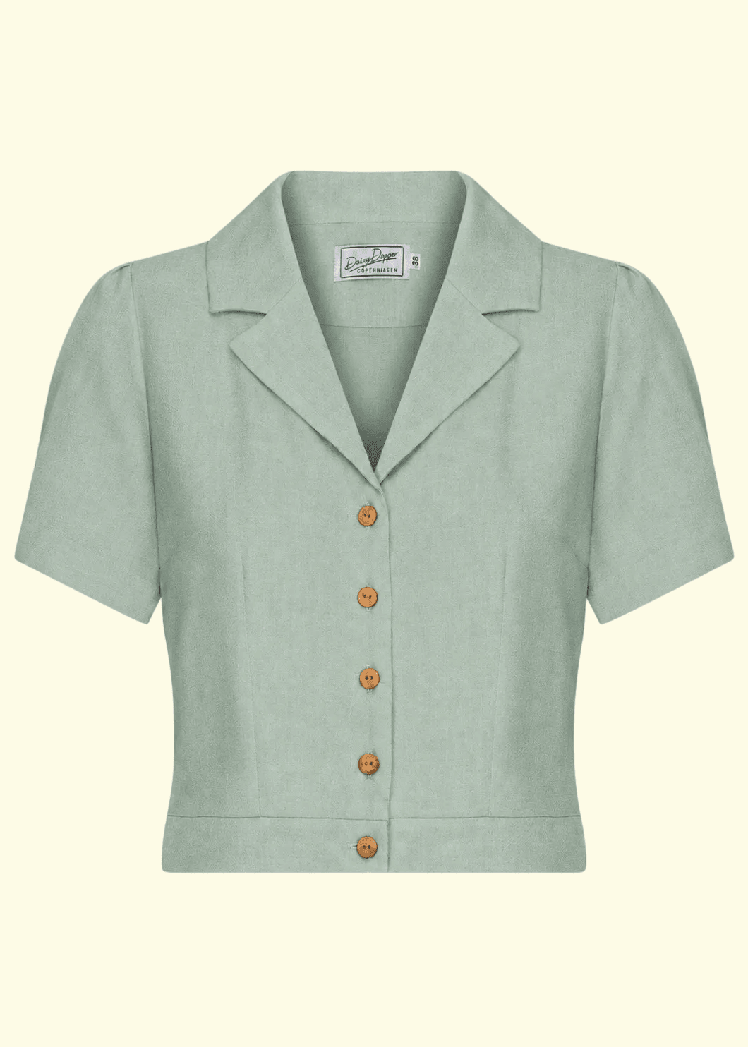 Daisy kortærmet skjorte - salvie grøn linen Kortærmet skjorte Daisy Dapper