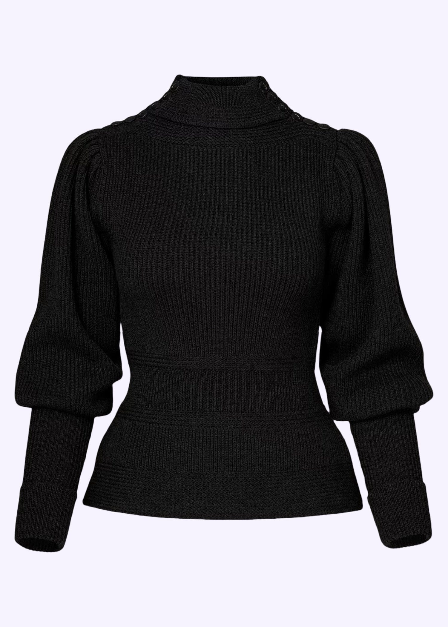 Edwardian Cycling Sweater i sort merinould bluse Emmy Design