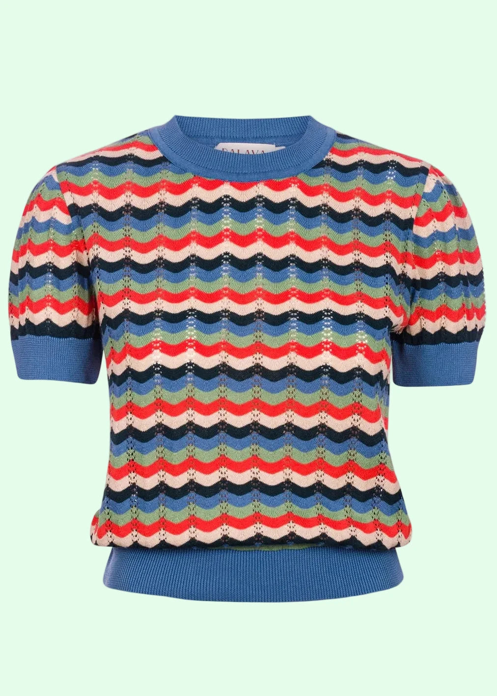 Eve Strik Top – Blue Shell Stripe Strik Palava