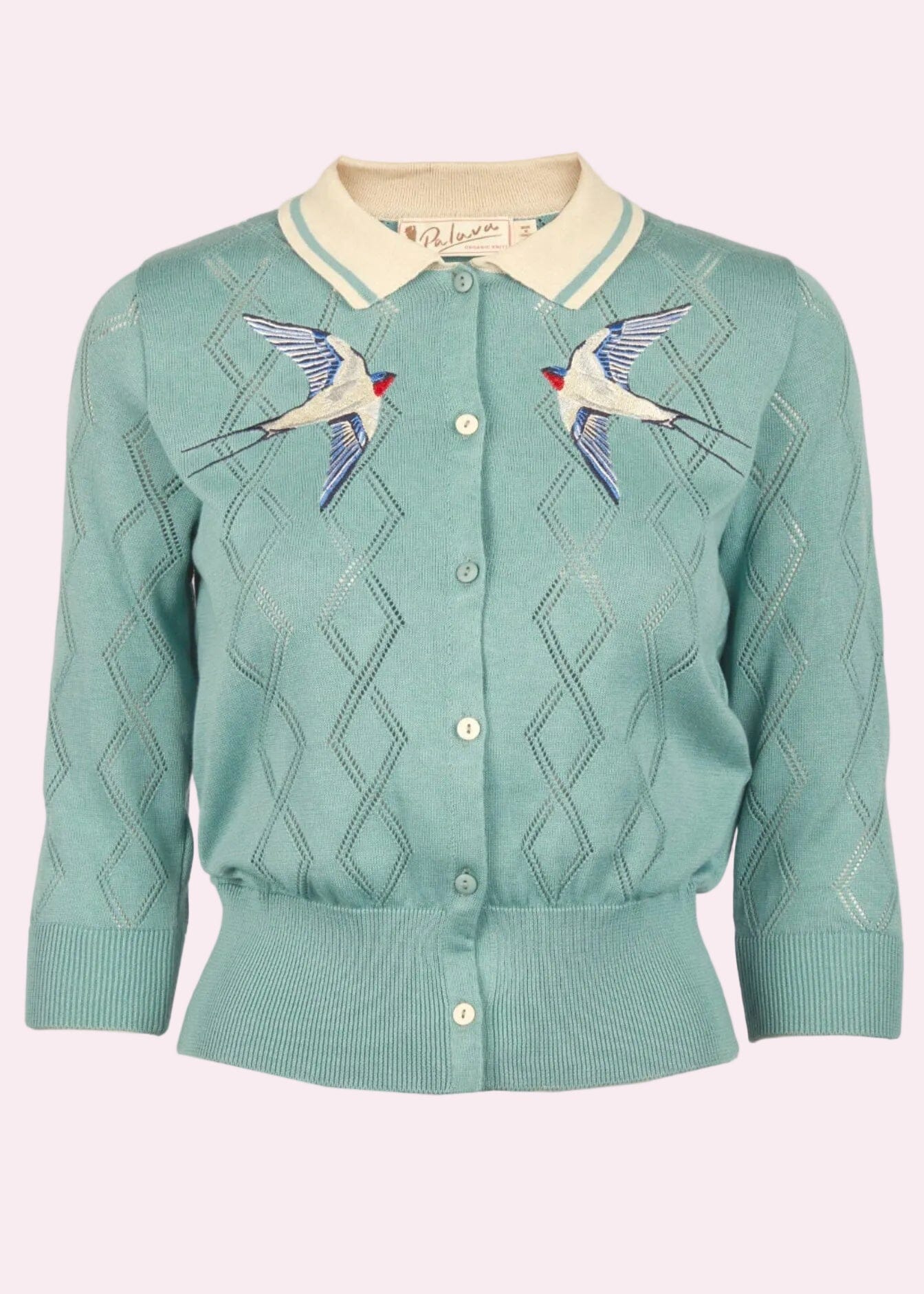 Fern Cardigan – Mineral Blue Swallows Strik Palava