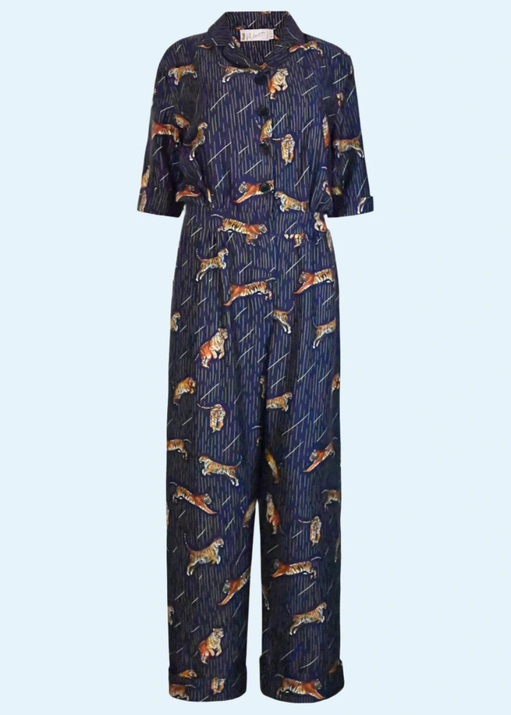 Francesca jumpsuit med tigre i navy buksedragt palava