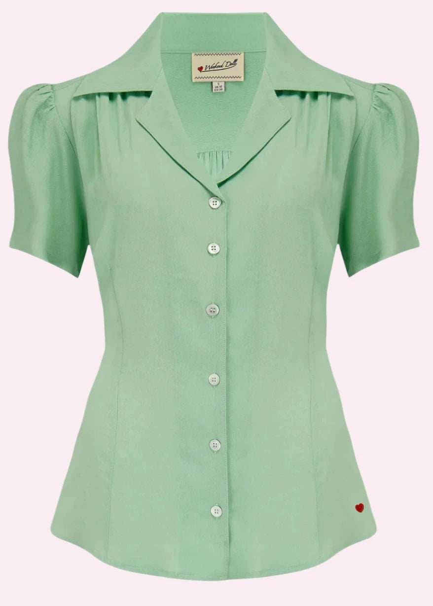 Gene kortærmet skjorte i mint grøn kortærmet skjorte Weekend Doll