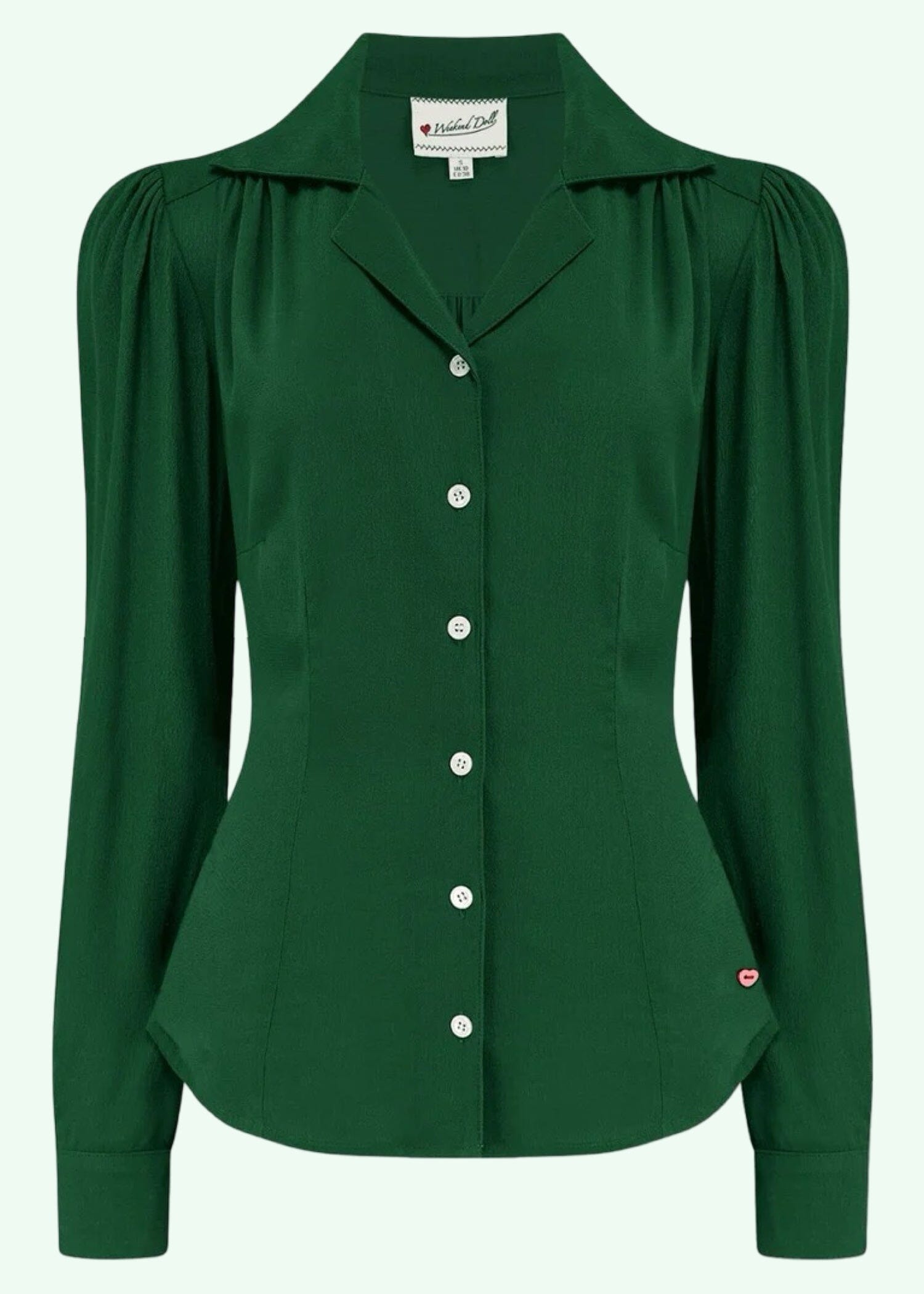 Gene langærmet skjorte i flaskegrøn langærmet skjorte Weekend Doll