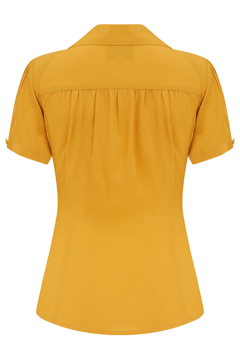 Grace kortærmet skjorte i mustard kortærmet skjorte Seamstress Of Bloomsbury