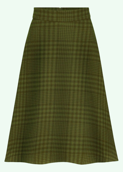 Heart Of Haute:A-line nederdel i grøn ternet flannel Heart Of Haute 
