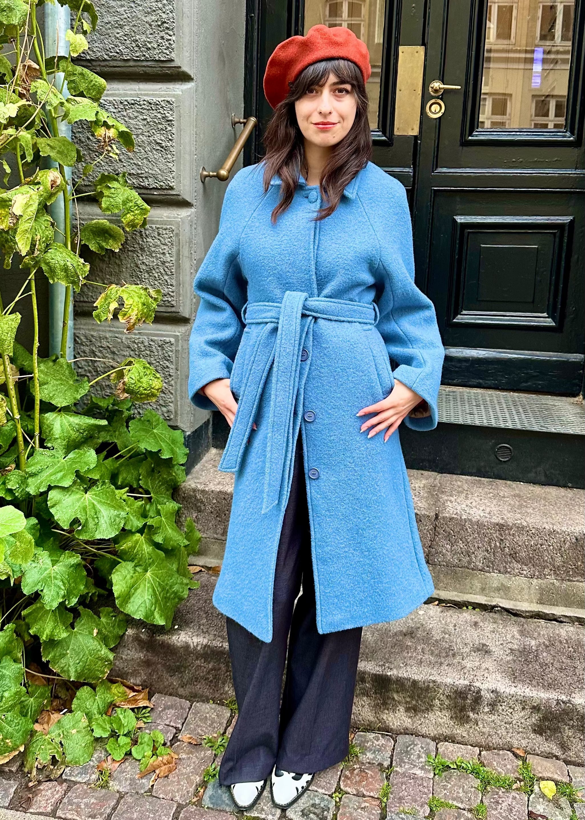 Isia frakke i vinter blå toej Very Cherry