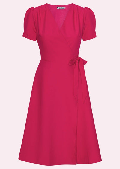 Jane slå-om kjole i magenta pink tøj Daisy Dapper 