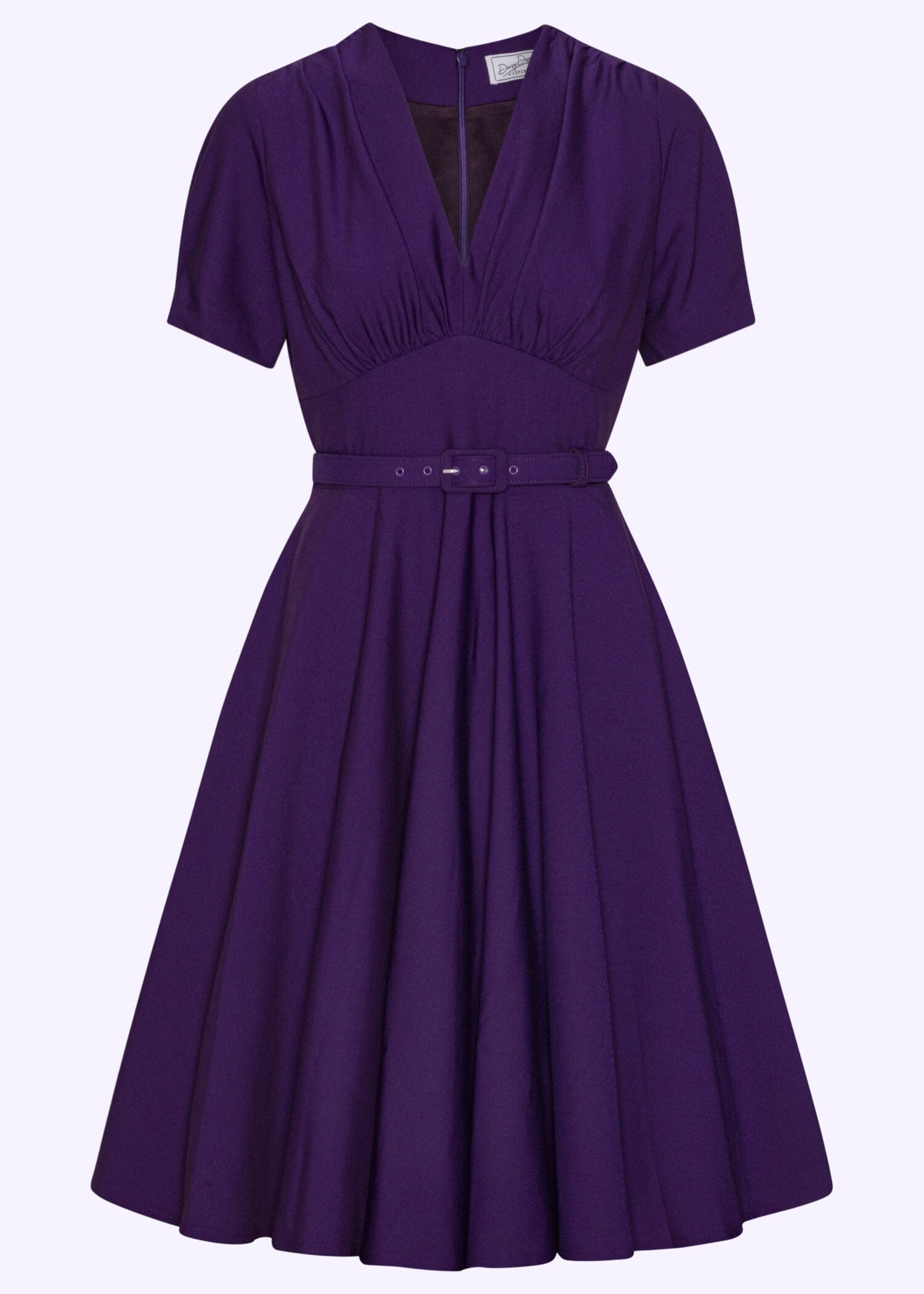 Marilyn swingkjole med korte ærmer i lilla swing kjole Daisy Dapper