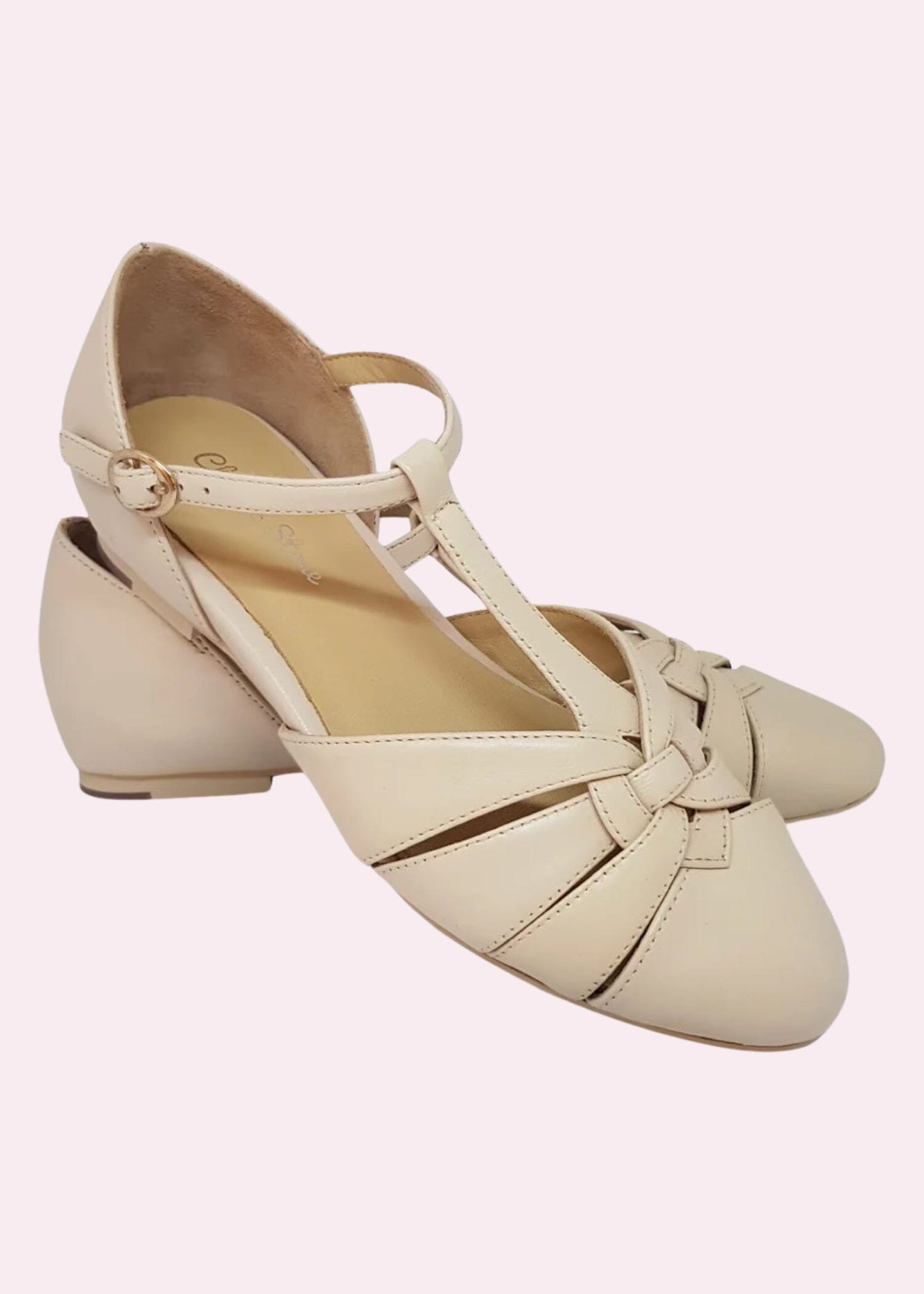 Montpellier cream hvid flad sko sko Charlie Stone