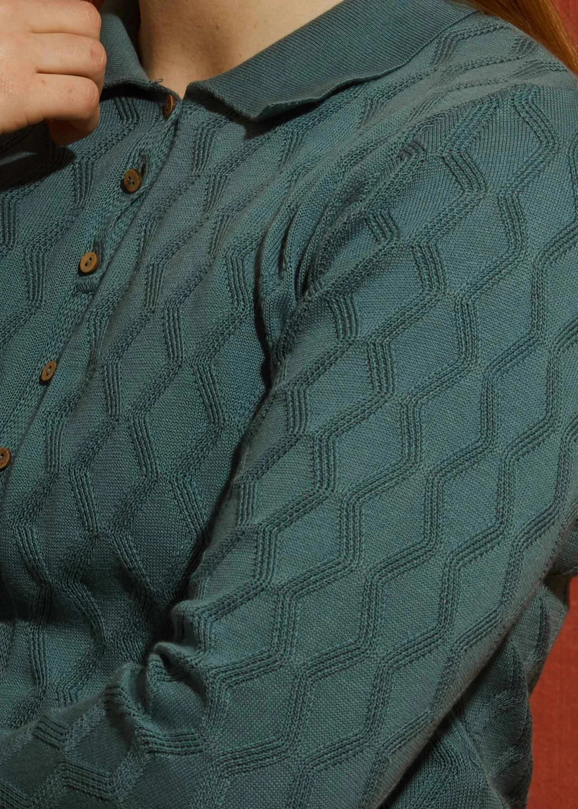 Rosie - Teal Pointelle Top strik Palava