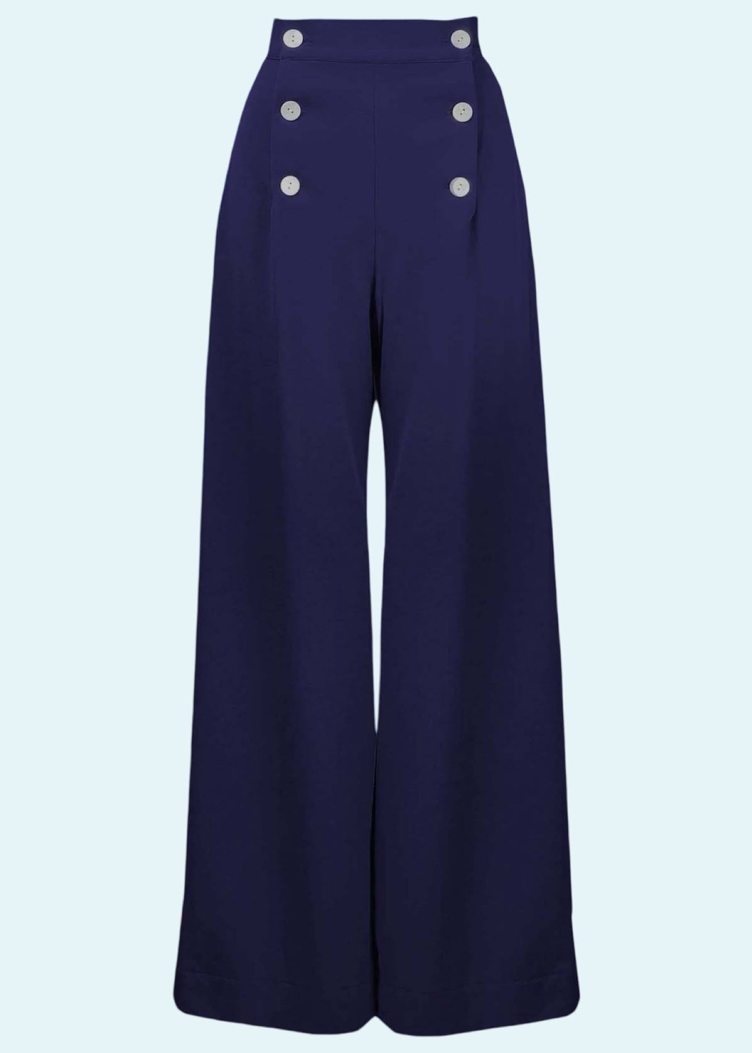 Sailor bukser med høj talje i navy bukser House Of Foxy