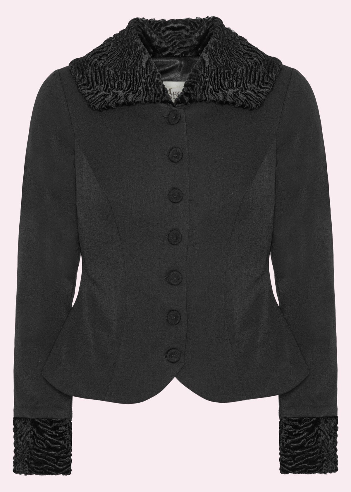 Siliva-Lou sort figursyet blazer jakke Miss Candyfloss
