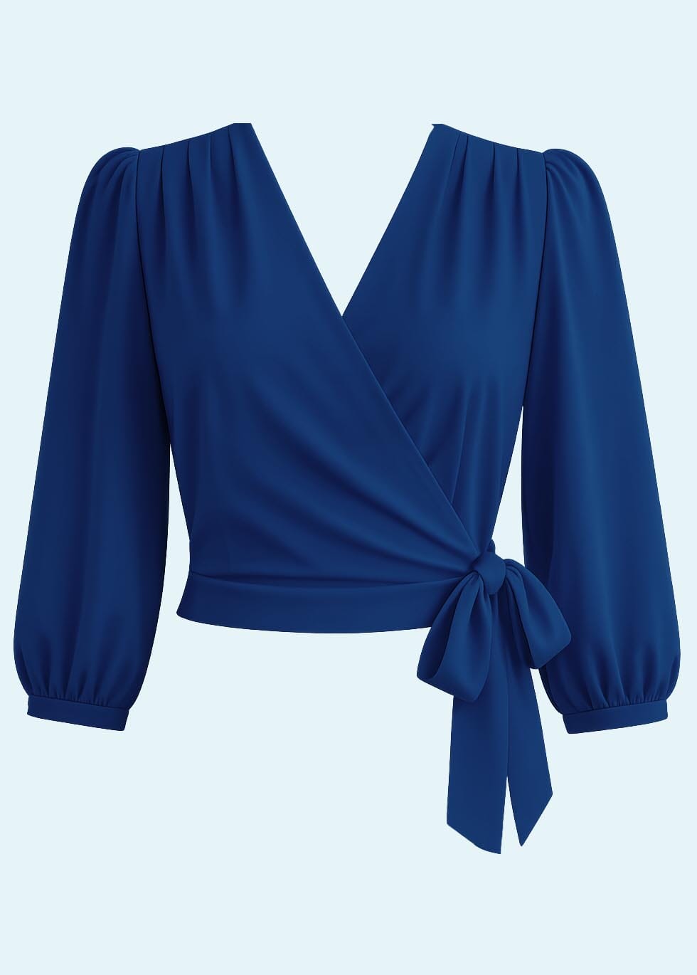 Slåom bluse med 3/4 lange ærmer - navy linen look slåom bluse Daisy Dapper