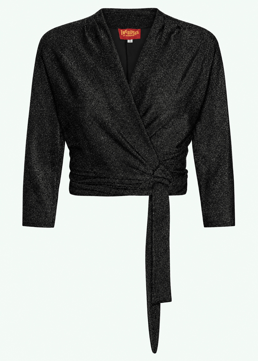 Slåom bluse med glimmer - sort slåom bluse Freddies Of Pinewood