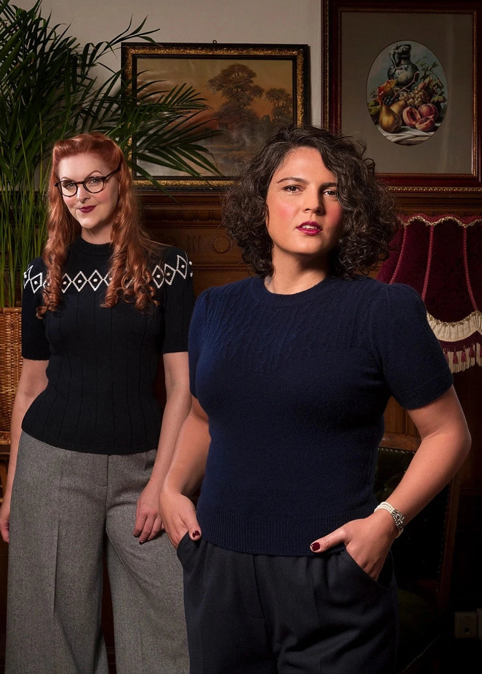 The Cashmere Staple Sweater - Midnight Blue strik top Emmy Design