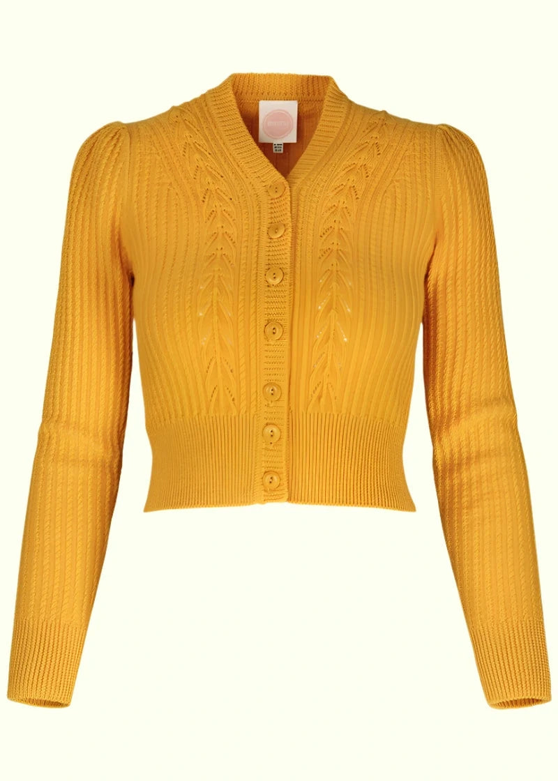 The Scandi Summer Cardi i gurkemeje gul cardigan Emmy Design