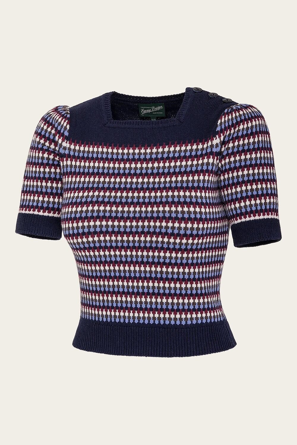 The Technicolor Top - Navy bluse Emmy Design