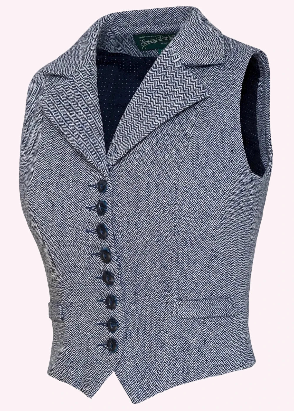 The Watchmaker’s Waistcoat - Midnight & ivory wool tweed vest Emmy Design