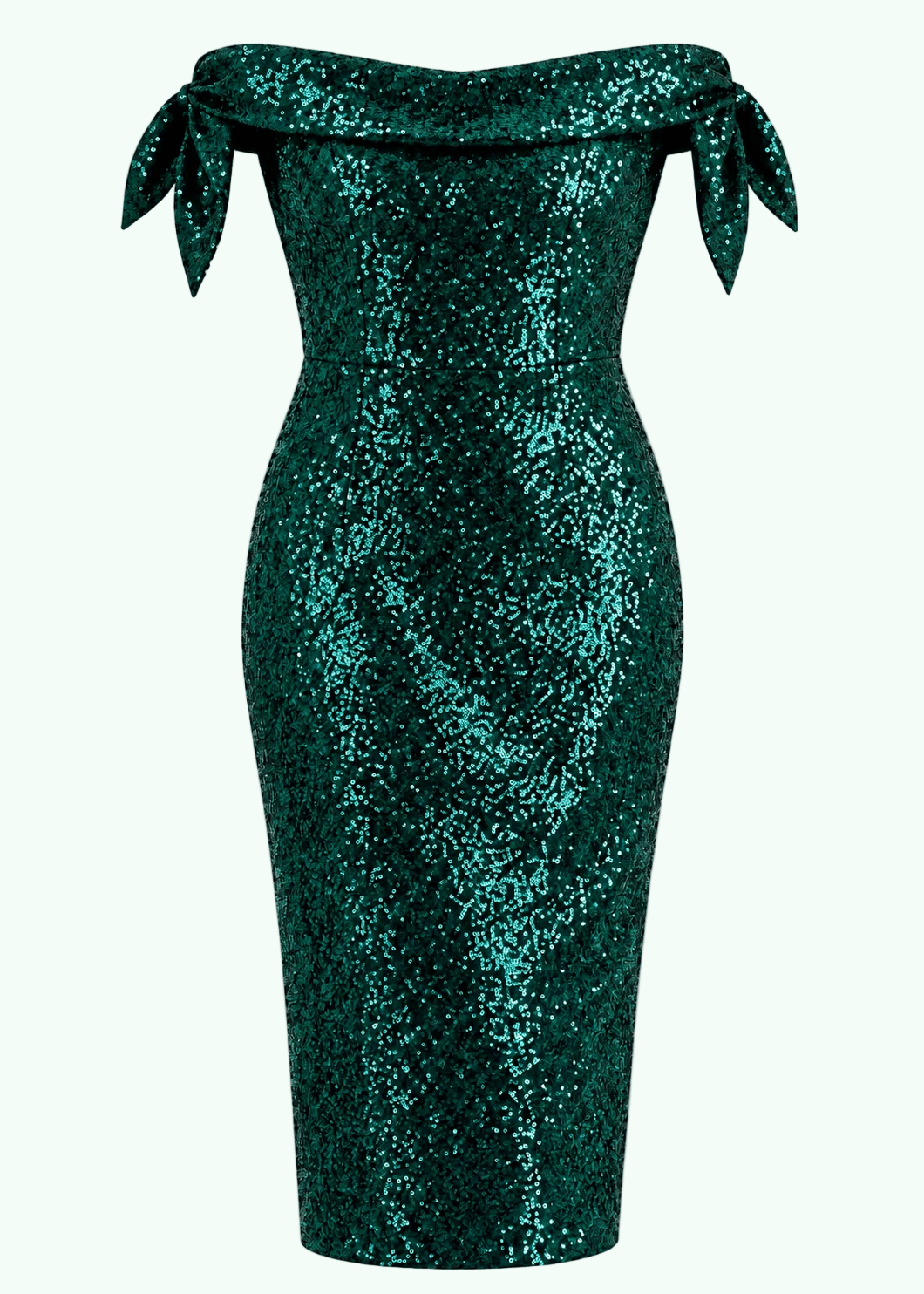 Tilly pencil kjole - grøn palliet pencil kjole Pretty Dress Company
