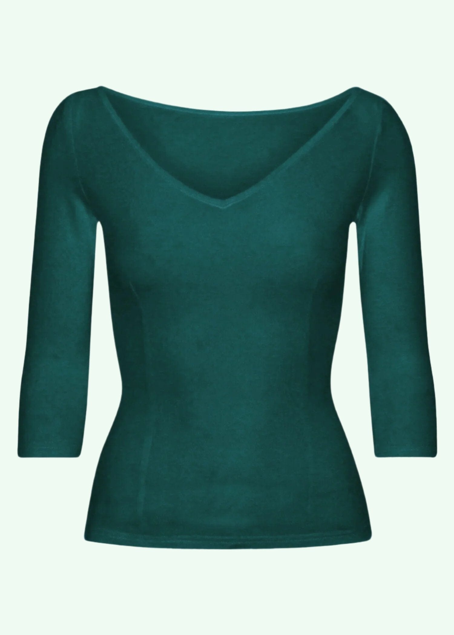 Vendbar boatneck top i flaske-grøn jersey top Daisy Dapper