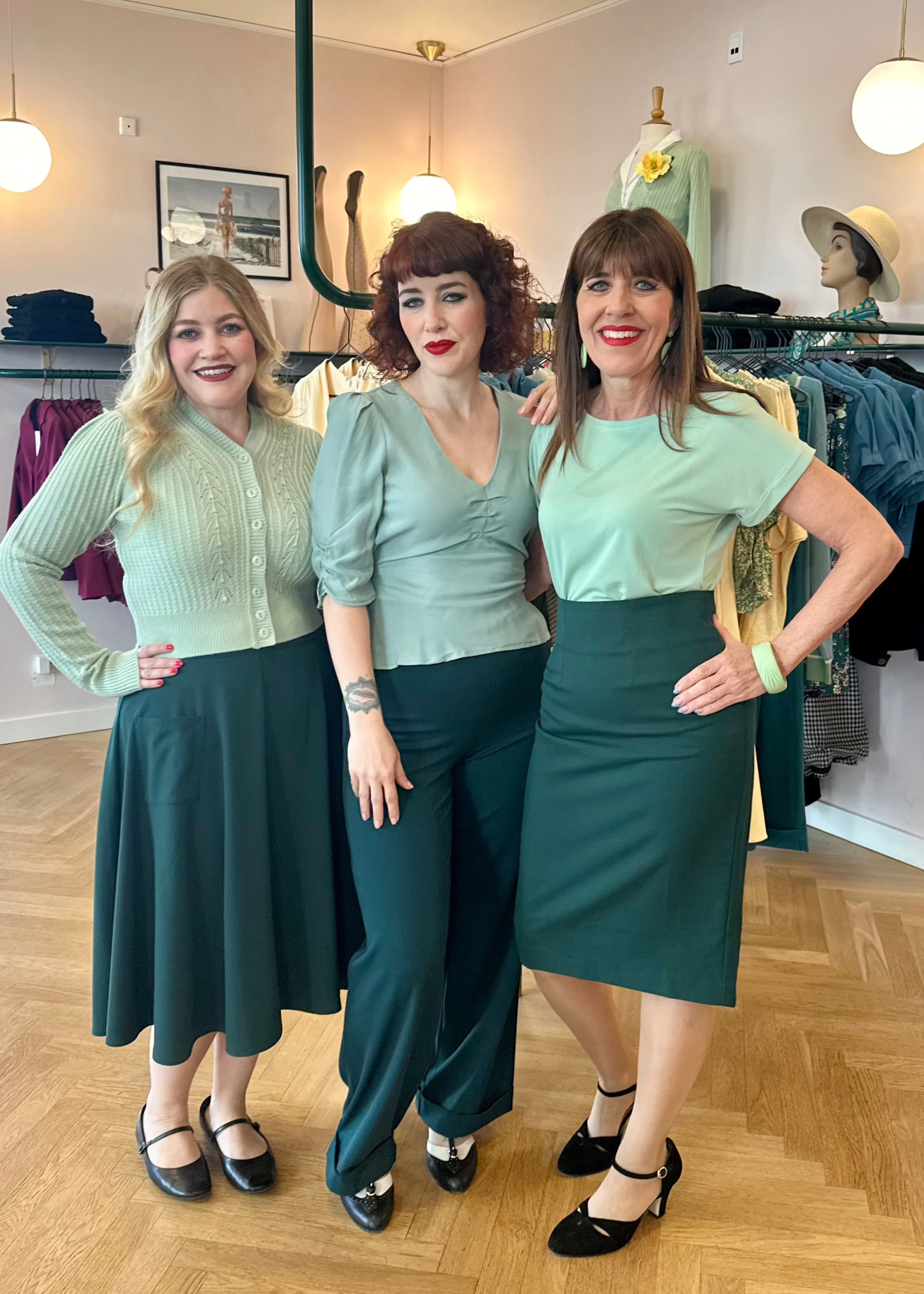 Whirlaway swing nederdel i grøn swing nederdel House of Foxy