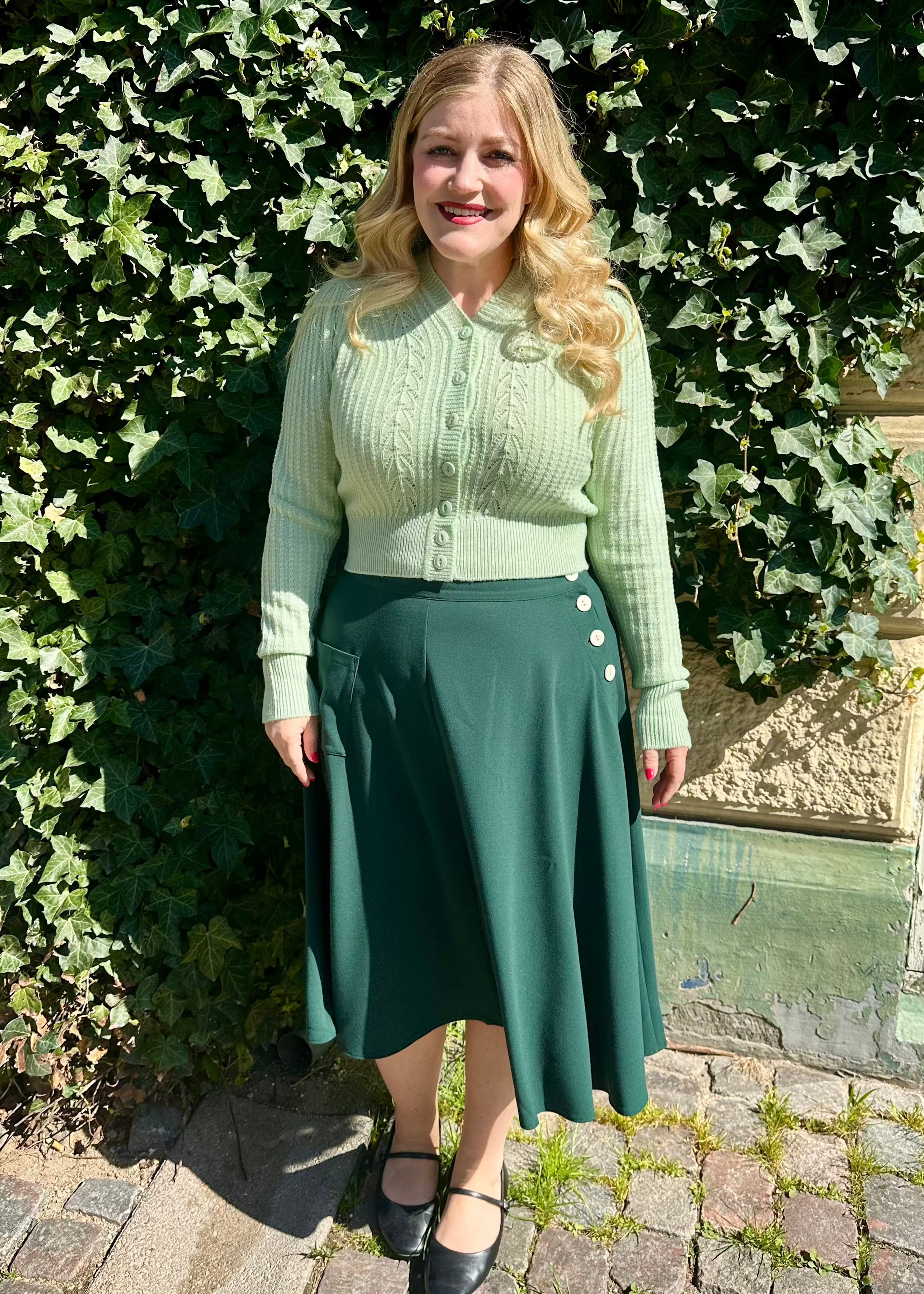 Whirlaway swing nederdel i grøn swing nederdel House of Foxy