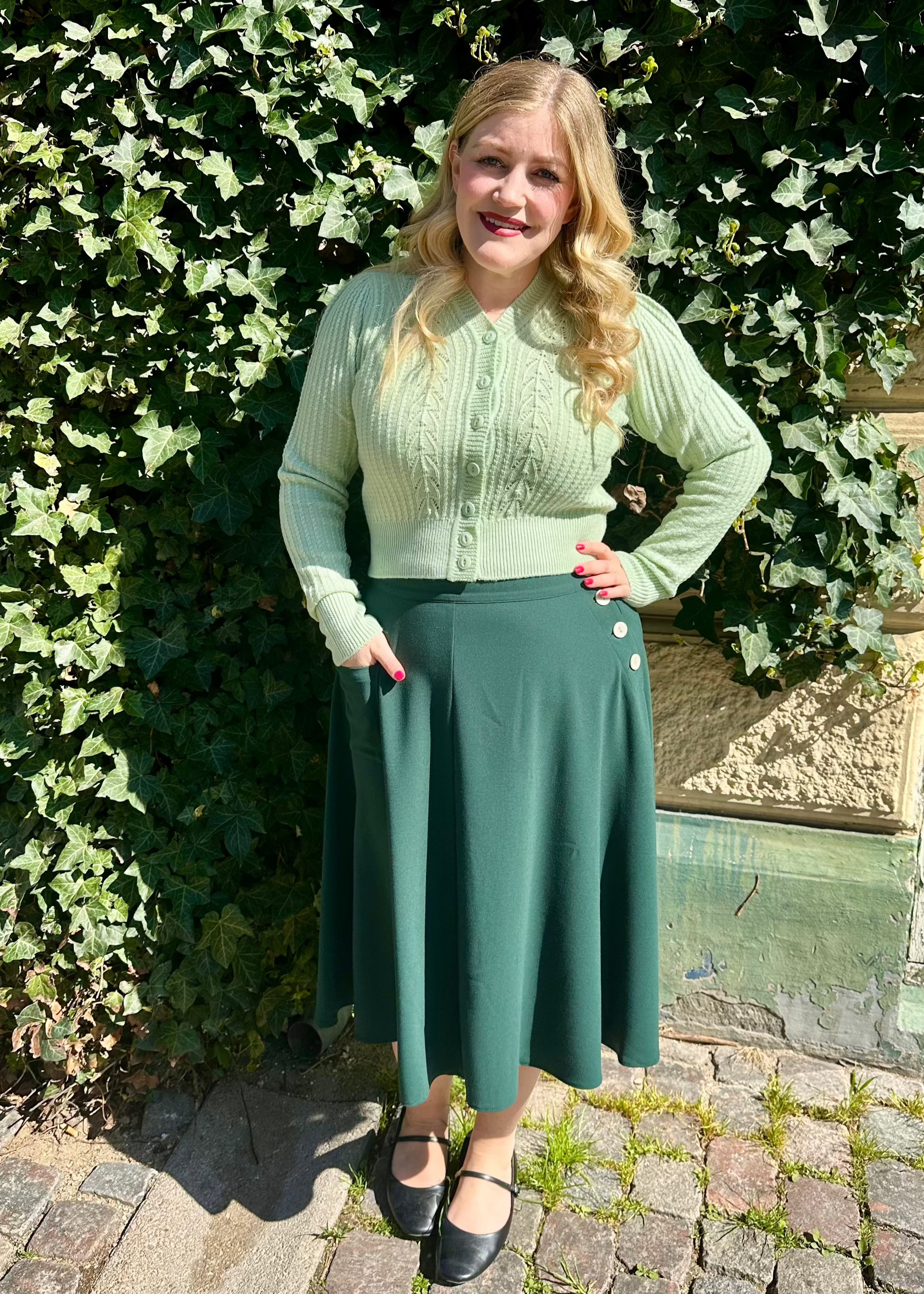 Whirlaway swing nederdel i grøn swing nederdel House of Foxy