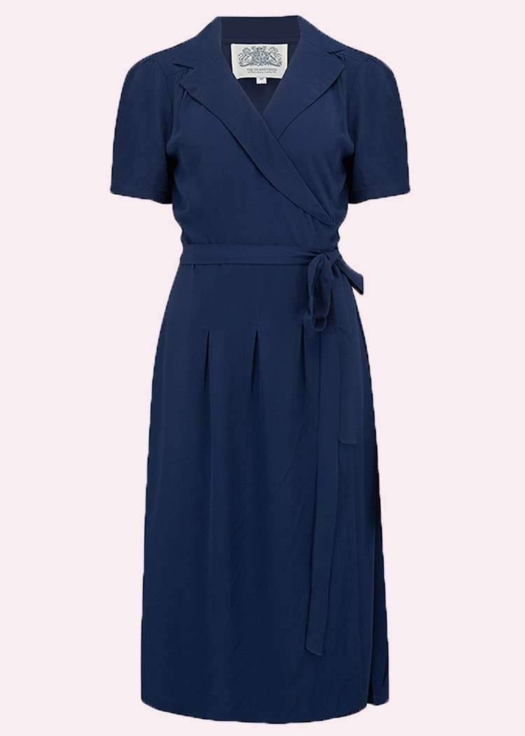Bloomsbury: Slå om kjole i navy blå toej Mondo Kaos